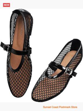 Mesh Ballet Flats Adjustable Strap Mary Jane Casual Office Shoes